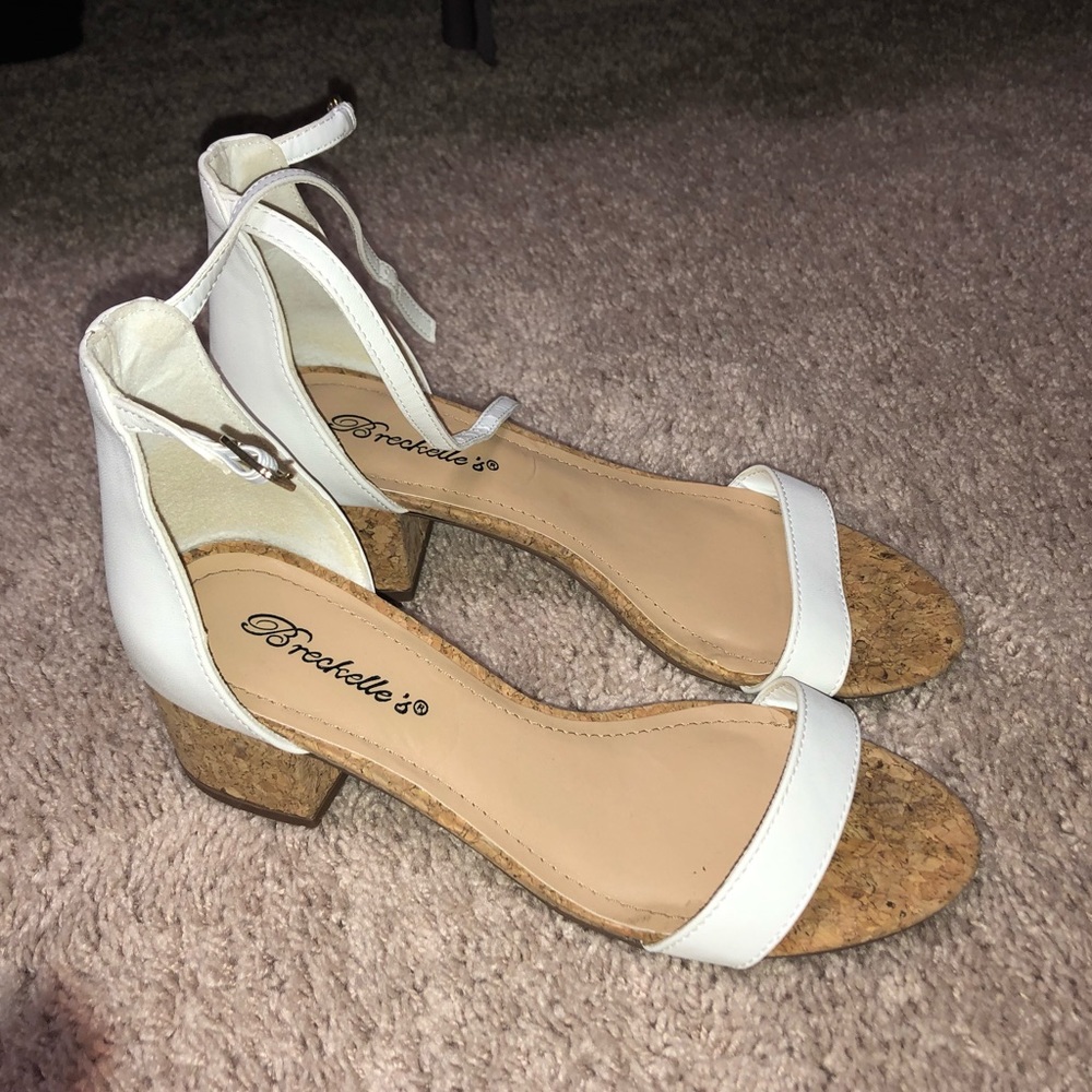 White strap heel